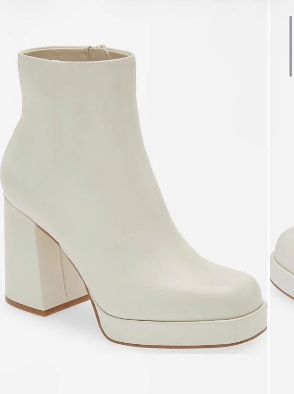Steve Madden Elie Block Heel Bootie Booties in White